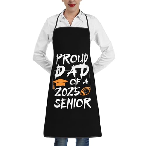 nopicsn Proud Dad of a 2025 Senior Class of 2025 Apron for cooking with Pockets Women Men Kitchen Chef Funny Aprons