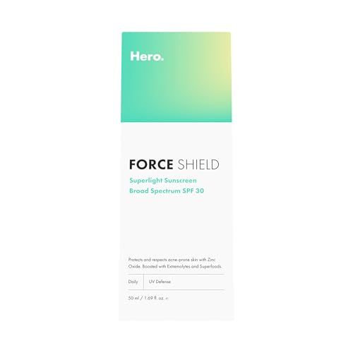 Hero Cosmetics Force Shield Superlight Sunscreen SPF 30 - Lightweight Sunscreen for Face &...
