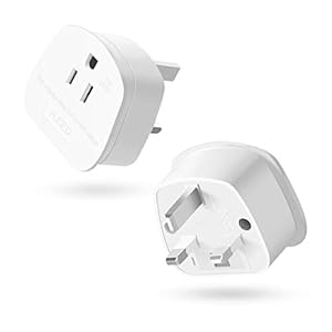 AIEVE US to UK Plug, 2/3 Pin USA to 3 Pin UK Plug Adaptor,American/Mexico/Canada to British Converter Plug Adapter (2…