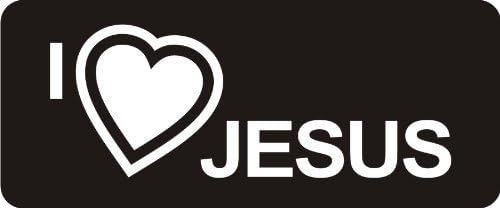 3 - I Love Jesus 1 1/4" x 3" Hard Hat Biker Helmet Stickers Bs244