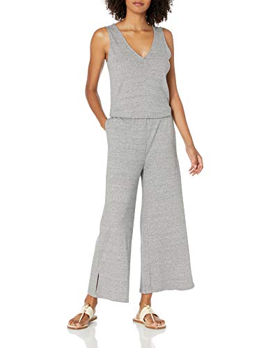 Amazon Brand - Daily Ritual Women's Pima Cotton and Modal Interlock Sleeveless Wide-Leg Jumpsuit, Heather Grey Spacedye, X-Large