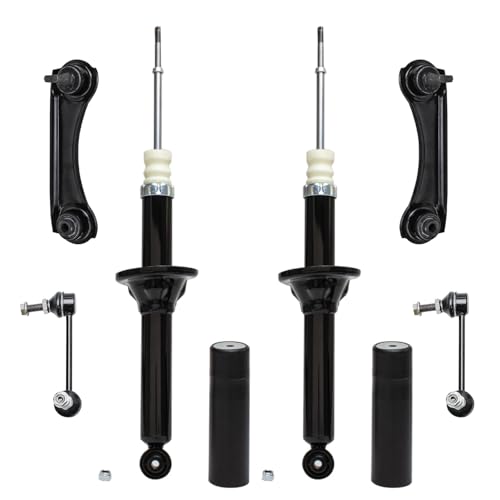 Image of Detroit Axle - Rear Suspension Kit for 1997-2001 Honda CR-V, 2 Shock Absorbers & 2 Upper Control Arm Assembly & 2 Sway Bar End Links 1998 1999 2000 Replacement Suspension Shock Strut