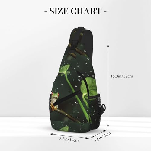 Cross Chest Bag Diagonally-Peace Tree Frog Print Durable Hiking Daypacks With Large Capacity For Women Men3