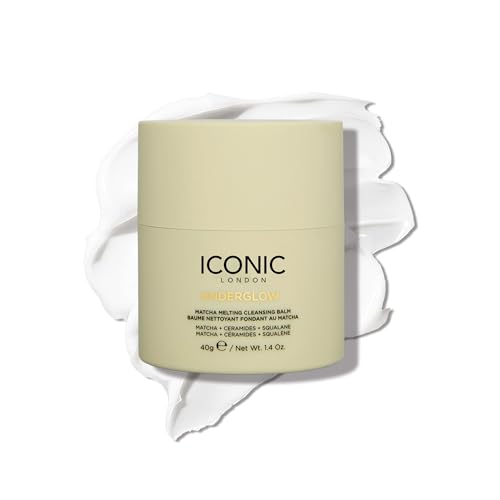 ICONIC LONDON Underglow Matcha Melting Cleansing Balm | Makeup Remover with Squalane & Ceramides for Softer, Plumper Skin | Vegan, 1.41 oz
