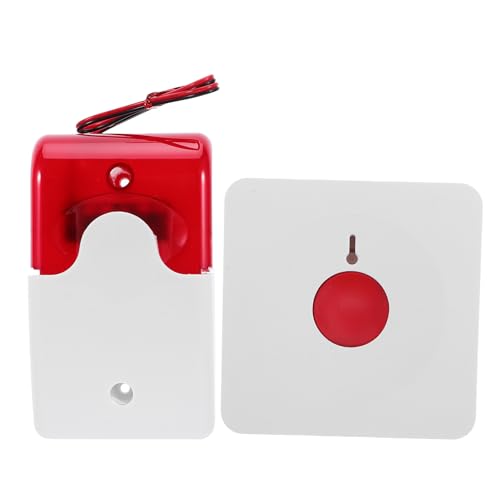 Holibanna Alarma de Emergencia para Baño Botón Sos Cableado Dc12v, Sistema de Llamada para Mayores y Discapacitados, 2 Botones de Activación y Reinicio por Llave, Señal Acústica y Luminosa,
