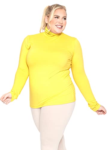 Image of Womens Turtle Neck | Long Sleeve and Sleeveless Top | Plus Size XL-7X | Tops Women White Turtleneck Women