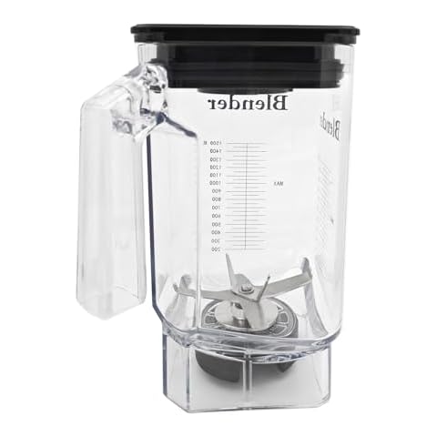CRANDDI Spare Cup for K80, 52oz Blender Container, 1500ml Pitcher Jar, Blender Spare Parts Accessories, Compatible with K98C, K85, Clear (52oz (K80Jar)) Cover