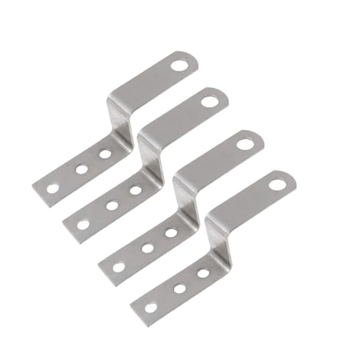4 Stück Z-Form Bilderrahmen Klammer, Z Möbelhalterung Befestigung Winkel Halterung Eckmontage Regalhalterung Klammer Zubehör (25mm)
