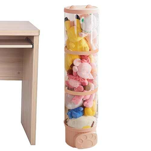 Tubo de almacenamiento de animales de peluche, tubo de almacenamiento transparente para muñecas de peluche, tubo de almacenamiento apilable para animales de peluche, tubo de almacenamiento de juguetes