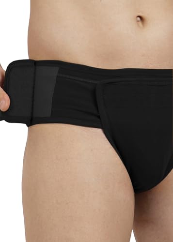 Image of Inguinal Hernia Supporter |HIGH COMPRESSION || Hook & Loop Closure || Scrotum Support || Gym & Daily Use Supporter || Relieve Pain and Swelling || Stretchable || Cotton-Lycra Fabric || Breathable Cotton-Lycra (Black, 5XL)