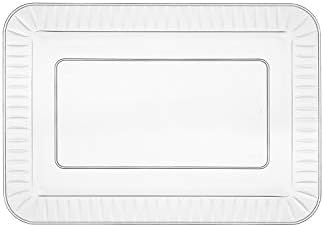 Party Essentials Elegance Quality Hard Plastic 5 x 7-Inch Rectangular Appetizer Plates, Clear, 24 Count
