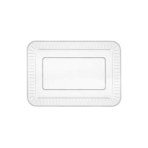 Party Essentials Elegance Quality Hard Plastic 5 x 7-Inch Rectangular Appetizer Plates, Clear, 24 Count