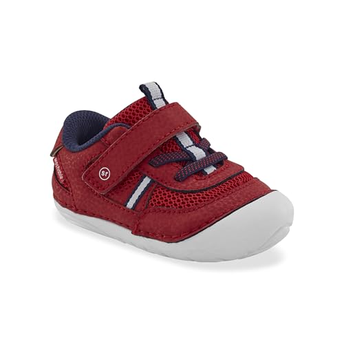 Stride Rite SM Apollo Sneaker, RED, 4 Wide US Unisex Little_Kid