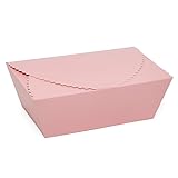 25ea - 9 X 5-1/2' X 3 Pink Side Tab Scallop Box-Pkg Width 5 1/2'