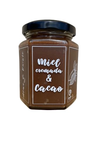 Miel pura de abeja. Miel Cremada y Cacao. Miel cruda. Miel de Abeja 100% Natural. Producto Artesano de Cosecha Propia. Miel con una textura untable. Origen: Segovia. Honey. Miel Gourmet.
