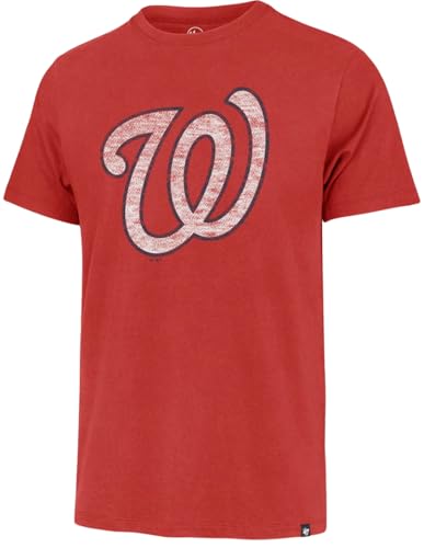 Image of 47 Brand MLB Men's Team Color Distressed Imprint Primary Logo Short Sleeve Baseball T-Shirt
