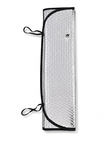 Image of Car Sun Shade for Windshield, Reflective Silver and Blue Foldable Front Window Sunshade
