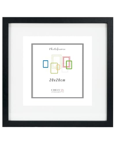 Chely Intermarket Mod351 Marco Fotos Madera Moderno 20x20cm Con Paspartú Interno 15x15cm Estilo Decorativo Elegante Cuadro Decoración Vertical Pared Regalo Hogar Oficina Color Negro 1 Unidad