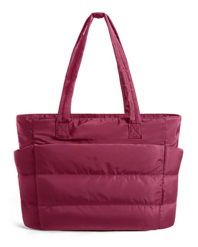 BAGSMART lightweight puffer tote bag for women