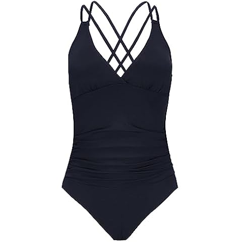 FLYRONG Women's One-Piece Swimsuit with Ruching Cover