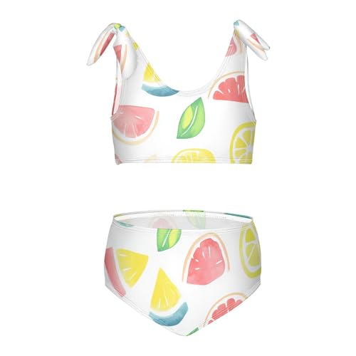 KLL Summer Small Fresh Watercolor Girl 2 Piece Bikini Set Beach Bathing Suit Swimming Suits Adjustable Strap