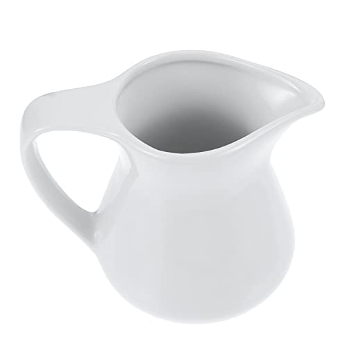 HOLIDYOYO 1pc Ceramic Milk Cup Small Coffee Milk Creamer Sauce Boat Creamer with Handle Tea Creamer Server Mini Creamer Pitcher Japanese Tea Kettle Coffee Steaming Gravy Boat White Ceramics