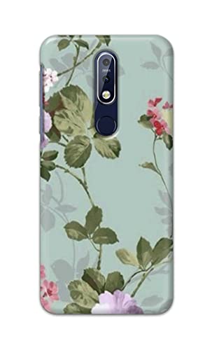 Image of Printed Hard Back Cover Case for Nokia 7.1 Back Cover (Floral Painting) -1302