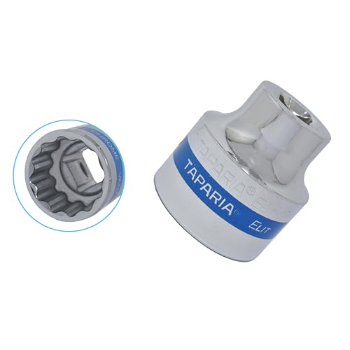 Image of TAPARIA Socket made of Chrome Vanadium Steel 6 Point Deep /Long Socket (Silver), C50 of 3 /4 inch (19mm) Square drive size, Suitable for Automobile, Industrial, Fabrication, Professional & Home Use