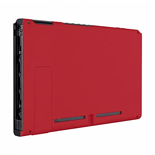 eXtremeRate Soft Touch Grip Passion Red Console Back Plate DIY Replacement Housing Shell Case for Nintendo Switch Console with Kickstand – JoyCon Shell NOT Included