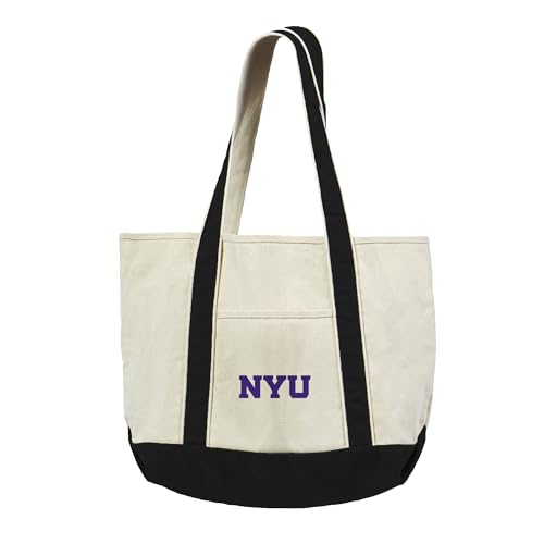 Northwest NYU Violets NCAA Logo Canvas Tote with Colored Strap 21x15 inches