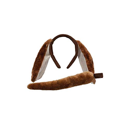 Wicked Costumes Childrens Animal Dog Ears Headband & Tail Set Fancy Dress Accessory