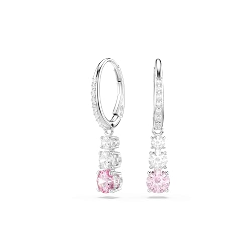 Swarovski Pendientes Stilla Attract, Talla redonda, Rosas, Baño...