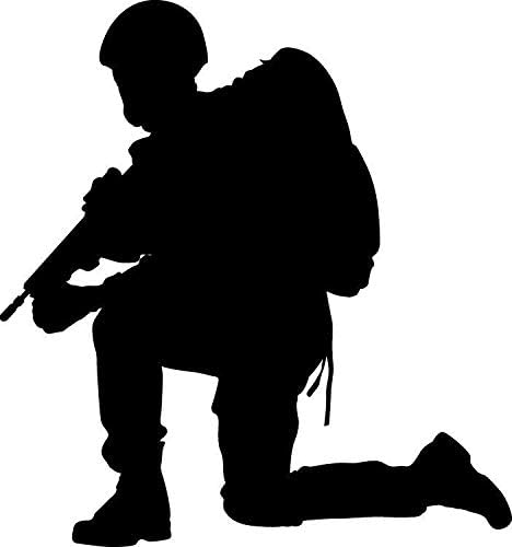 Haynes Military Soldier IV Silhouette Wall Decal Cutout 45"x48"