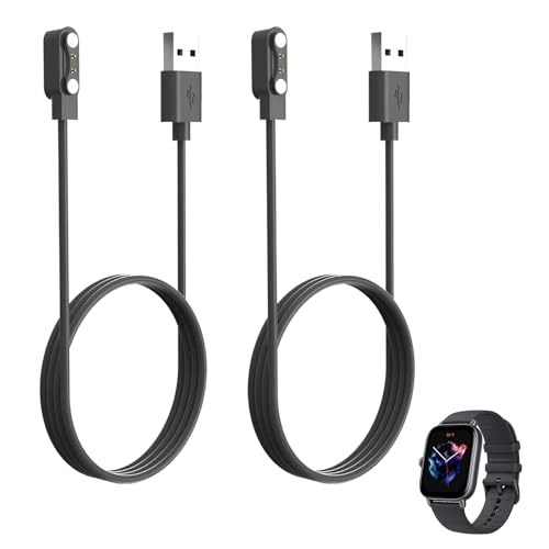 2 Pièces Chargeur Montre Connectée Universel, 2 Pins 4mm Smartwatch Chargeur, Magnétique Charger Smart Watch, Charge Rapide Sécurisée, Compatible avec...
