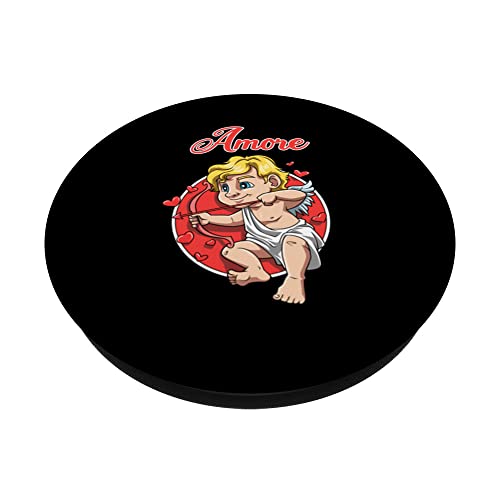 Love Angel Sign of Love Romance Gifts for a Partner PopSockets Swappable PopGrip, Black - Image 2