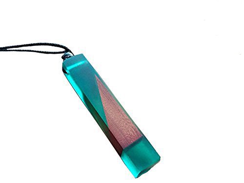 SuaveLook Trendsetter Ocean Blue Mahogany Wood Resin Handmade Fashionable Necklace Pendant for Girls, Women, Unisex N-76