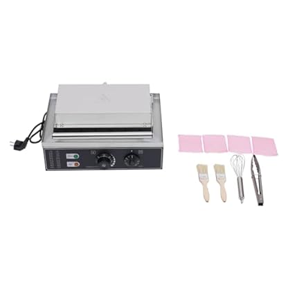 1500W Kommerzielle Hot-Dog-Waffelmaschine 6 Stück, Elektrischer Waffeleisen mit Antihaftbeschichtung 50-300 ℃ Einstellbare Temperatur und Zeit – Bild 4