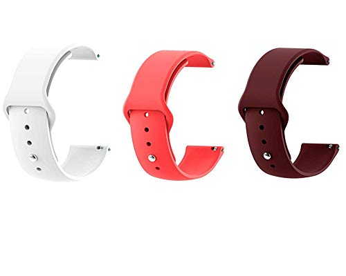 Image of Soft Silicone 20mm Strap Compatible with Amazfit Bip /Lite /GTS /Samsung Gear Sport /Galaxy Watch 42mm / Active /2 40-44mm /Realme Classic /Fashion Smartwatch Strap