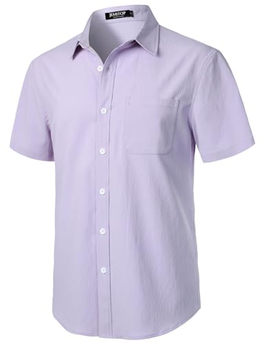 Image of JEMITOP Mens Stretch Wrinkle Free Texture Shirts