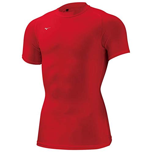 [ミズノ] トレーニングウェア コンプレッション ドライアクセルバイオギアシャツ 丸首半袖 吸汗速乾 ストレッチ 紫外線カット メンズ 2021年モデル チャイニーズレッド(マット) 2XL