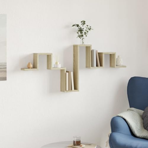 Étagère murale en chêne Sonoma grand format 104,5 cm structure bois