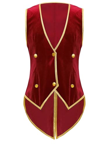 Kids Boys Vintage Medieval Vest Tailcoat Velvet Victorian Steampunk Renaissance Vampire Waistcoat