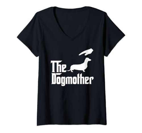 Donna Dachshund Dog Mom The DogMother Funny Dogs Lovers Maglietta con Collo a V