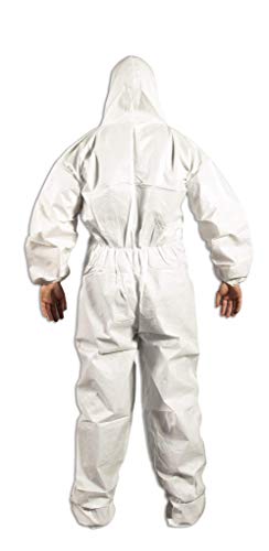 Quest Barrierwear Disposable Coveralls for Light Splash and Dry Environments - PPE White Hazmat Suit - Pack of 6, XL - Thumbnail 3