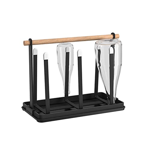 GoldRock Flaschenhalter Schwarz, Abtropfgestell für 6 Flaschen,...