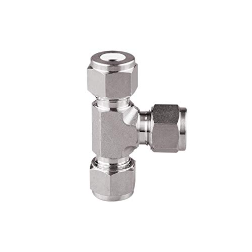 Beduan Pneumatic Stainless Steel 3/8” Compression Fittings Tee Let-Lok Adapter Tube Connector #TOP4
