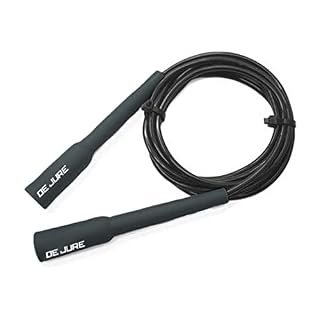 De Jure Fitness Adjustable Speed Skipping Rope, Slim Ball Pencil Design | Weight Loss Jump Rope for Home Gym & Cardio Workout, 275cm, Grey
