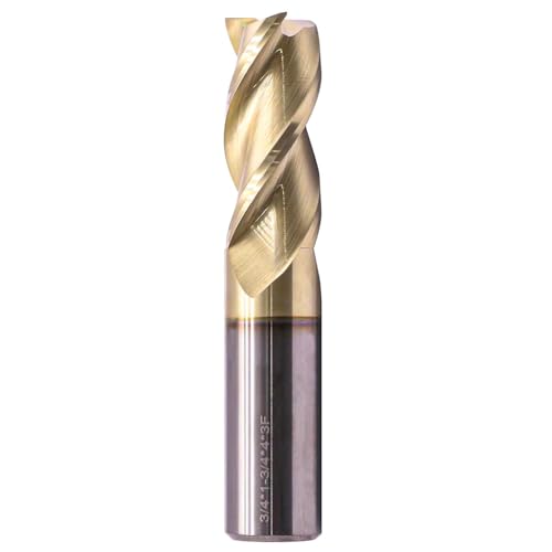 Image of 3 /4 inch 3 Flute Solid Carbide Square End Mill for Aluminum - ZrN Coated | 37 Degree Helix, 3 Flute, 3 /4 inch Cutting Diameter, 3 /4 inch Shank Diameter, 1-3 /4 inch Length of Cut, 4 inch Overall Length, Square End