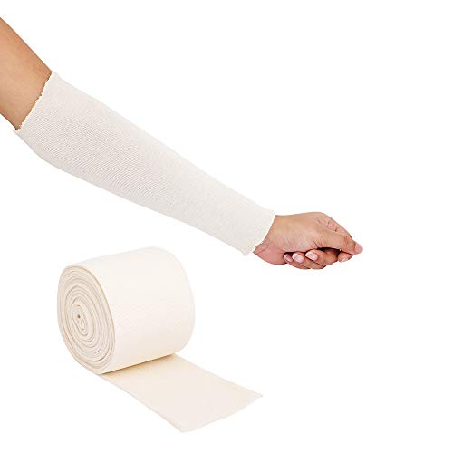 Layerguard Cotton Stockinette Sleeve Roll, Naturally Stretchable Raw Cotton – Comfort Wear, Sweat Absorbent – Prevents Residue Build Up - Suitable For Under - Over Cast Bandage Wear (Off-White 4 Inch) #TOP3