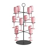 Cocktail Tree Stand for Parties Brunch,3 Tiers 12 Holders Drink tower Wine Glass Holder Stand,Champagne Tower Martinis Tree,Wine Glasses Display Margarita tower Drink stand for Mimosa Bar Party Bridal